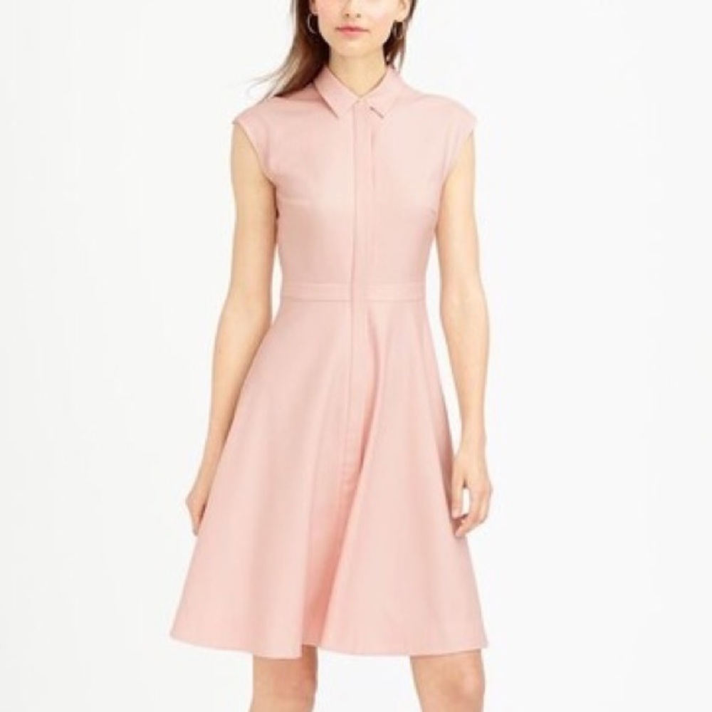 J.Crew Cap Sleeve Shirt Dress Super 120s Wool